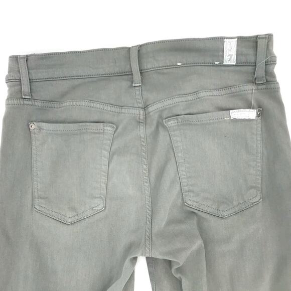 7 For All Mankind Light Green Frayed Hem Skinny Jeans Size 29 - Picture 6 of 7